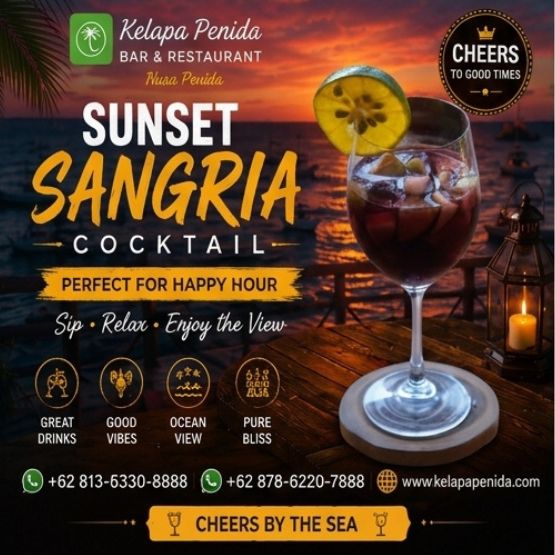 Sangria Cocktail — Buah Segar & Anggur Merah, Penuh Warna